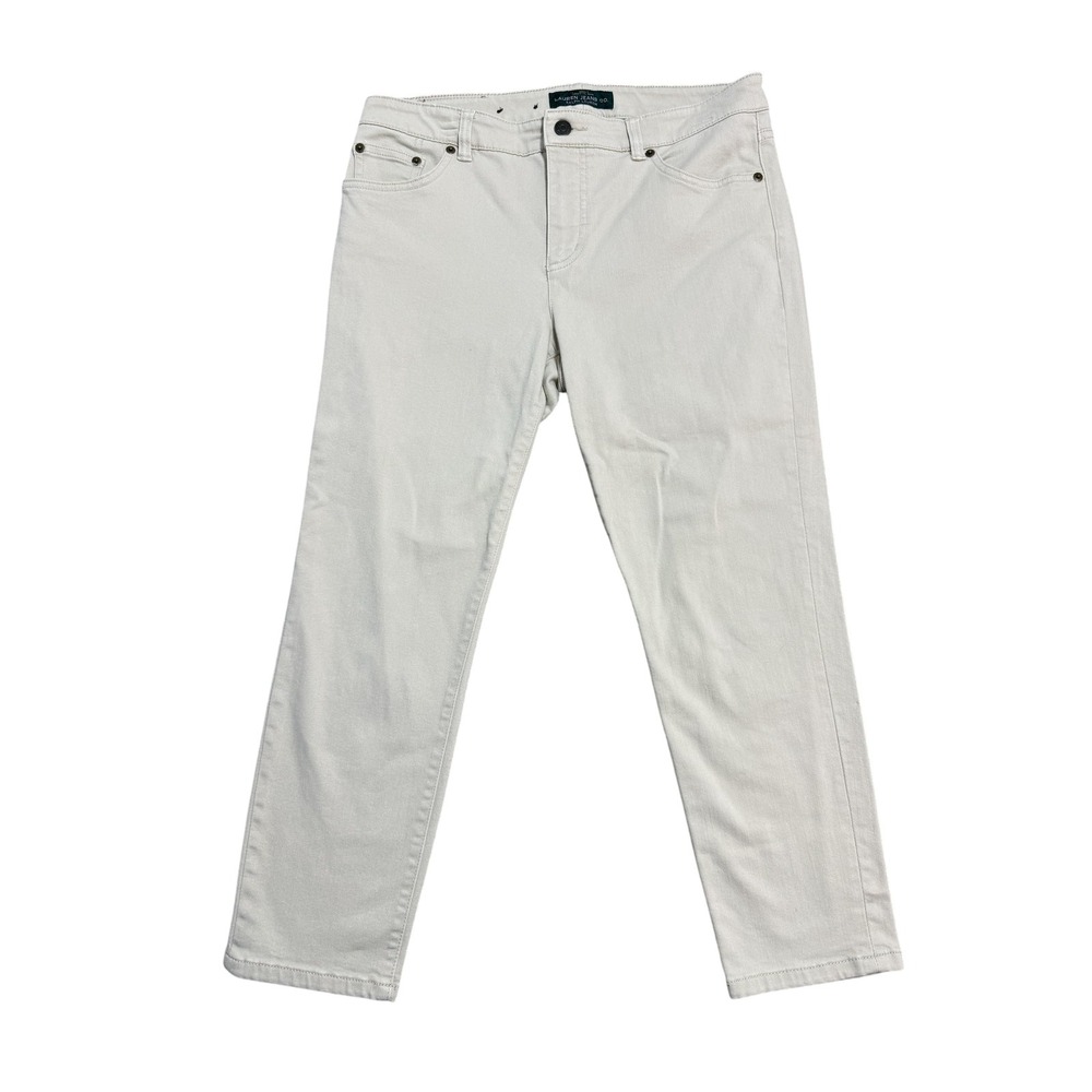LRL Lauren Jeans Co Ralph‎ Lauren Jeans Womens 8 White Straight Cropped Stretch